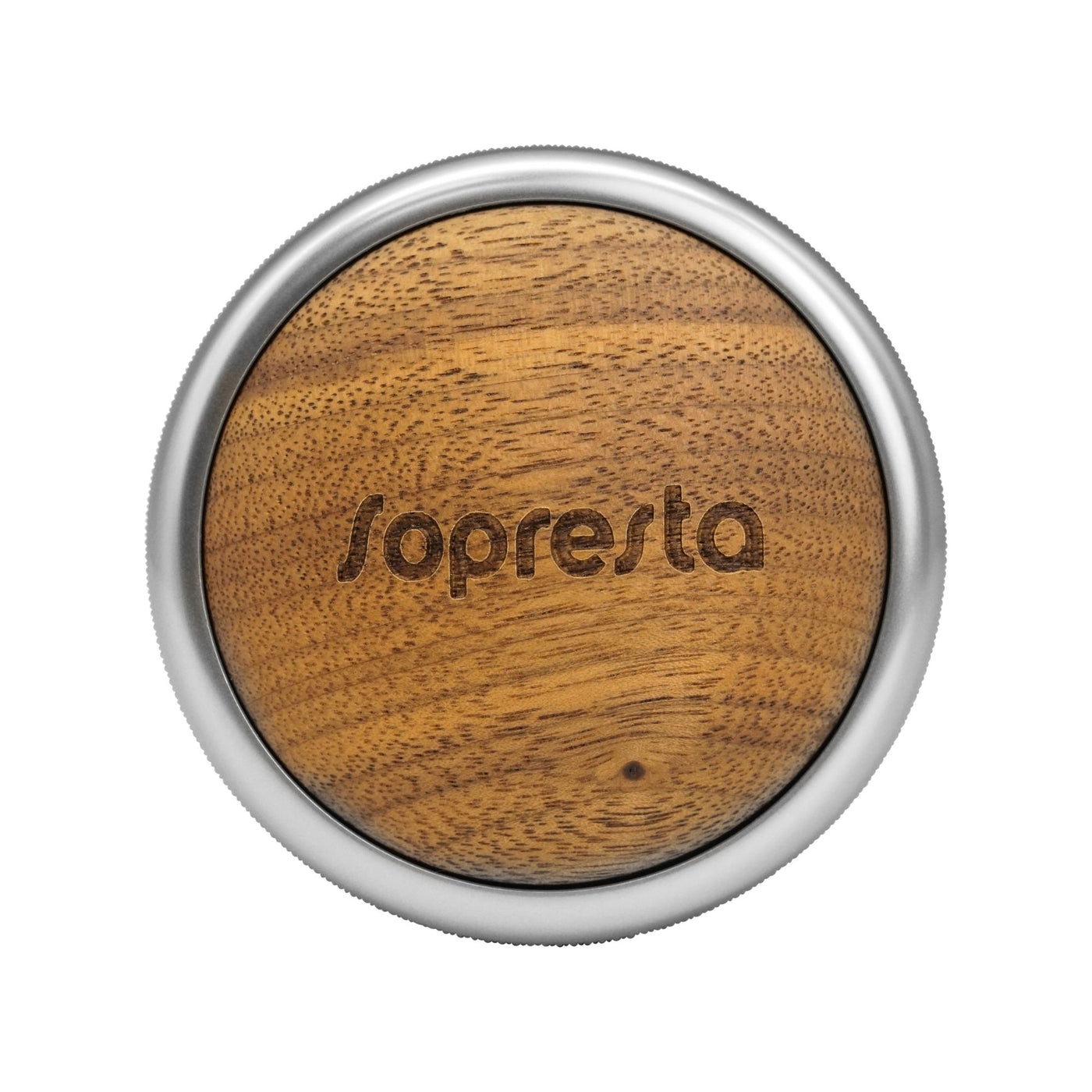 Sopresta Premium 58mm Kaffefordeler med Valnød fra toppen