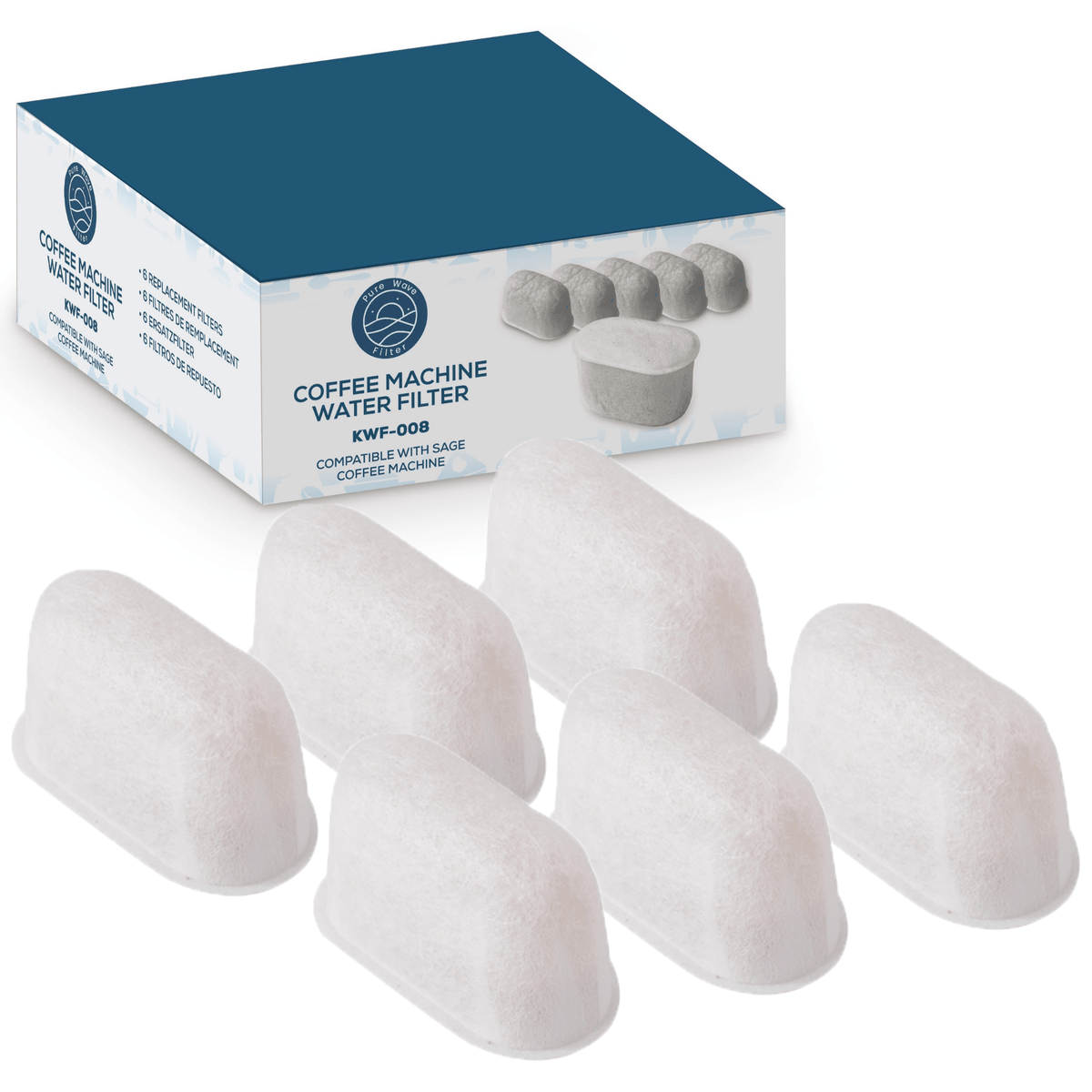 6 Stk Vandfilter Kompatible Med Sage/Ninja Af Kul - Pure Wave KWF-008
