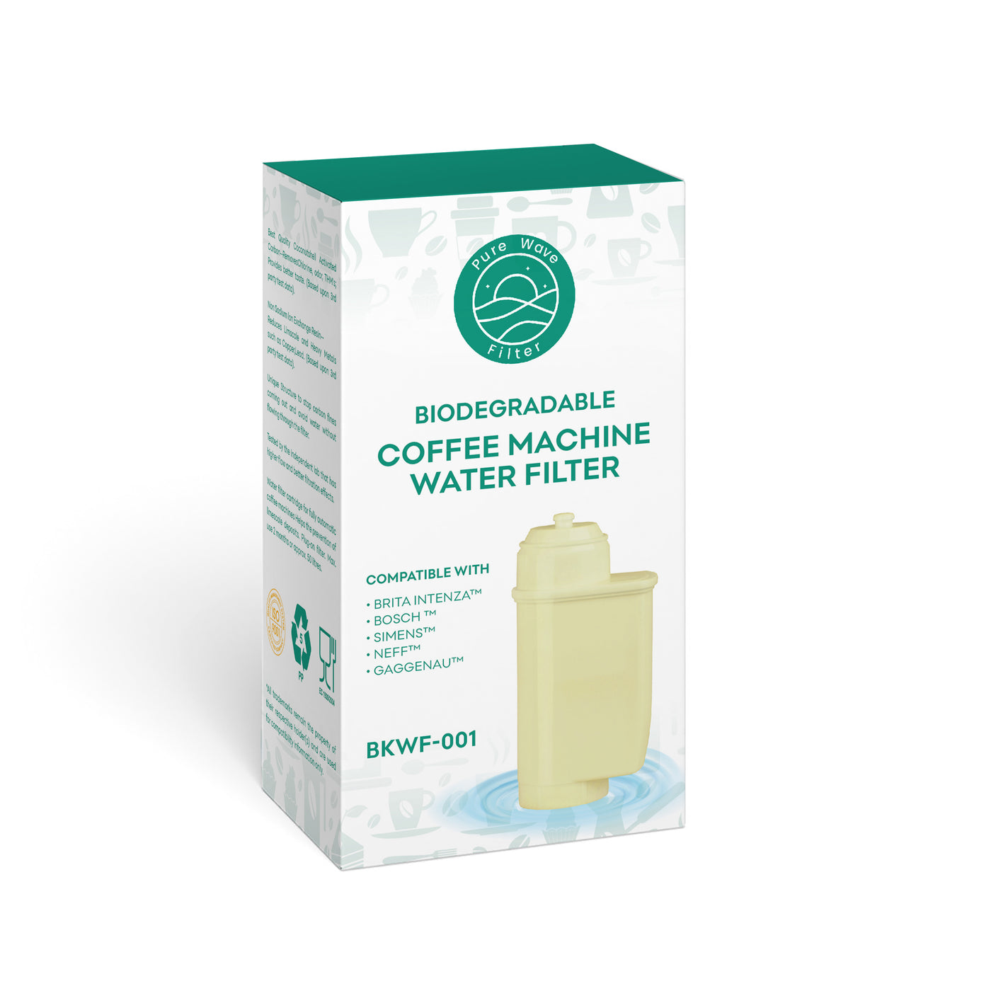 Bionedbrydeligt Vandfilter Kompatibelt med Siemens/Saeco Intenza - Pure Wave BKWF-002
