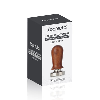 Sopresta 54mm Kalibreret Tamper med Egetræs håndtag (Passer til Sage Barista serien)