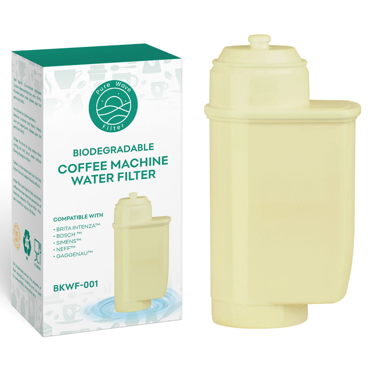 Bionedbrydeligt Vandfilter Kompatibelt med Siemens/Saeco Intenza - Pure Wave BKWF-002