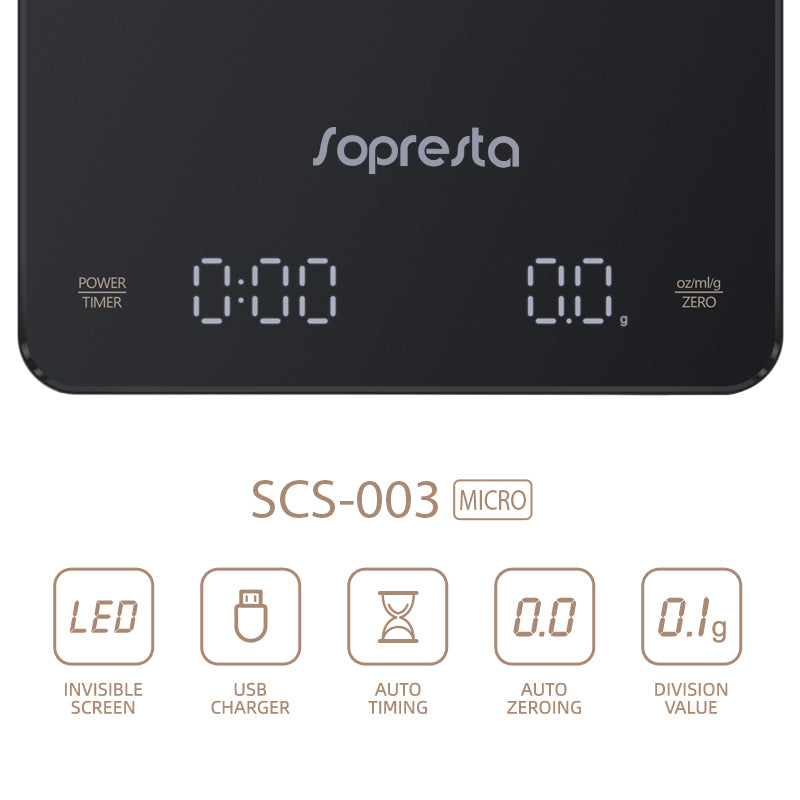 Sopresta Barista Precision Micro Kaffe/Espresso vægt - SCS-003