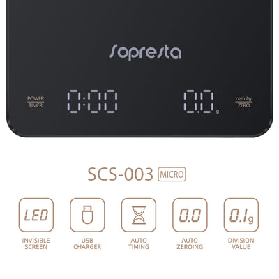 Sopresta Barista Precision Micro Kaffe/Espresso vægt - SCS-003