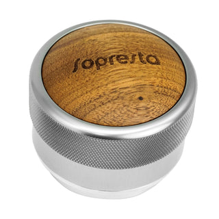 Sopresta Premium 58mm Kaffefordeler med Valnød fra toppen