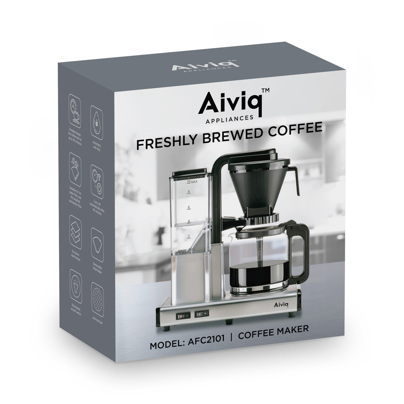 Aiviq Design Aromatico Automatisk Kaffemaskine - Afc-2101 - Stål - Kaffemaskiner