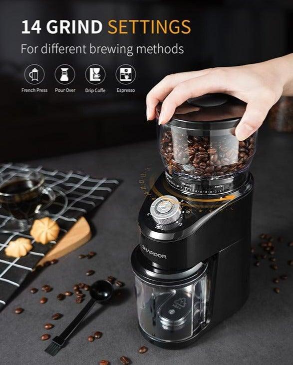 Shardor Cg845b Elektrisk Konisk Kaffekværn - Sort