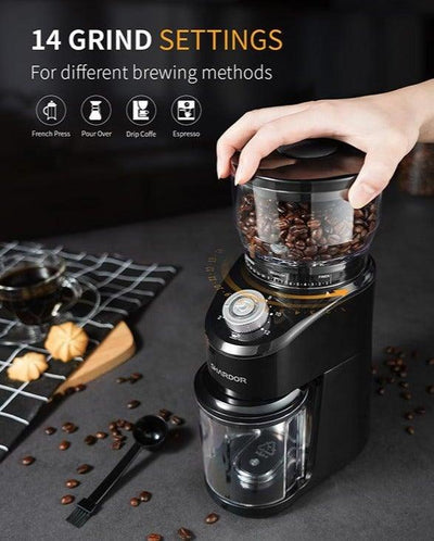 Shardor Cg845b Elektrisk Konisk Kaffekværn - Sort