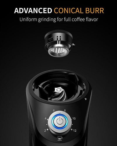 Shardor Cg845b Elektrisk Konisk Kaffekværn - Sort