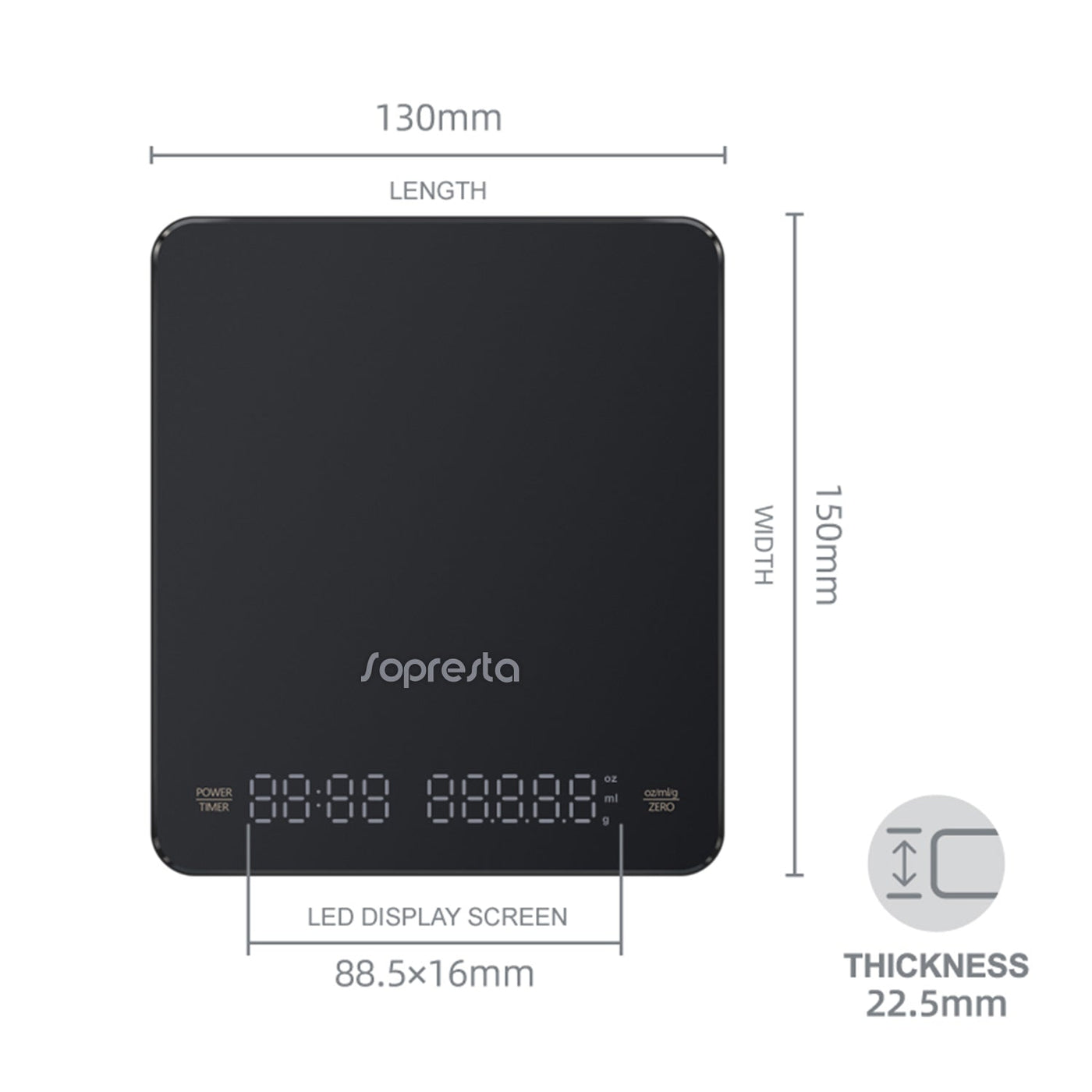 Sopresta Barista Precision Kaffe/espresso Vægt - Scs-002 - Kaffevægte