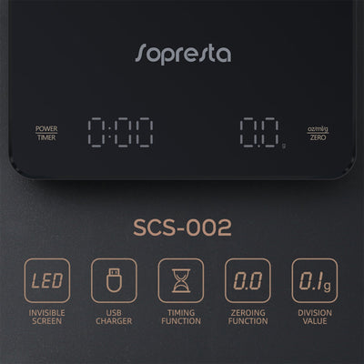 Sopresta Barista Precision Kaffe/espresso Vægt - Scs-002 - Kaffevægte