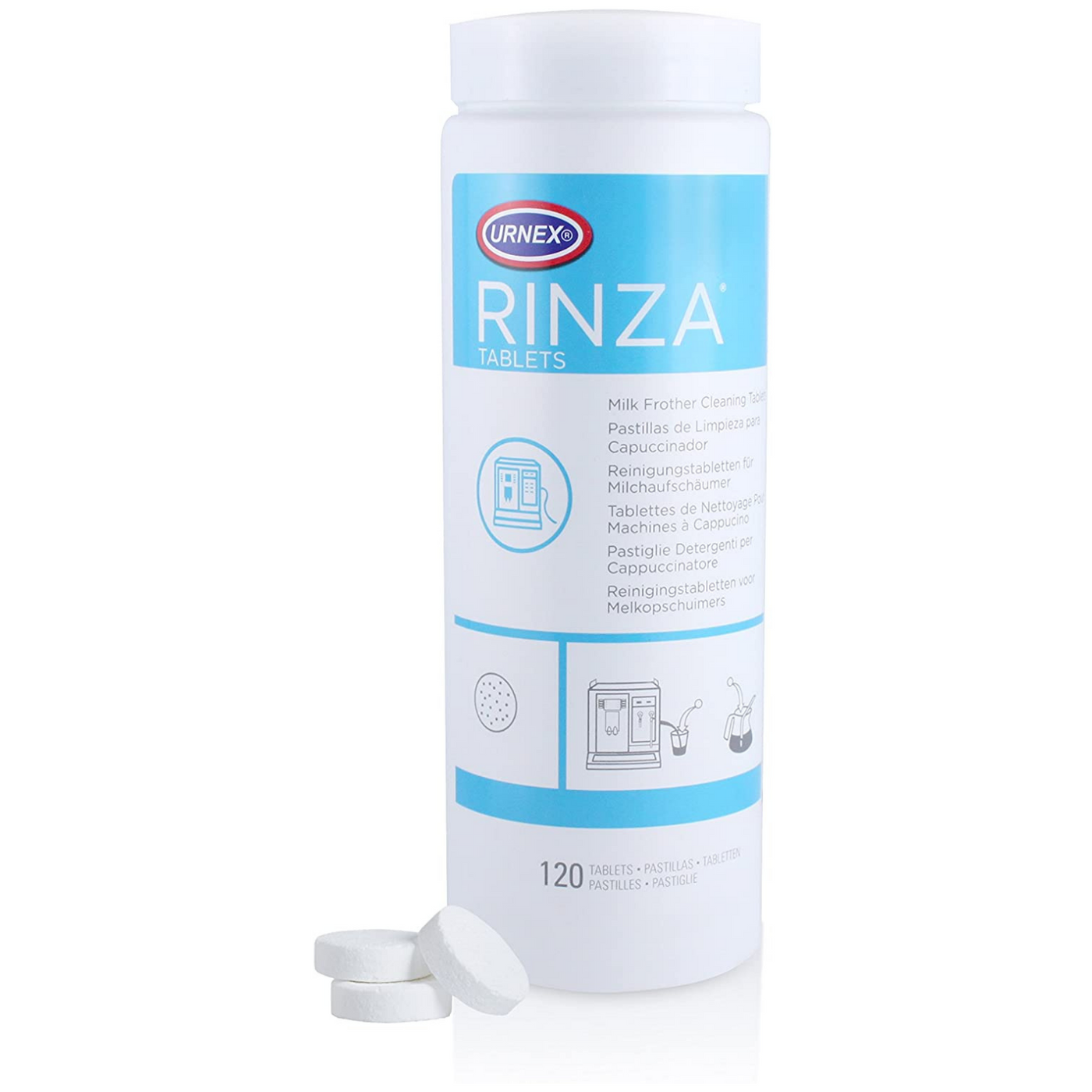 Urnex Rinza Tabletter - Mælk Rensetabletter - 120 Tabletter - Mælkerens