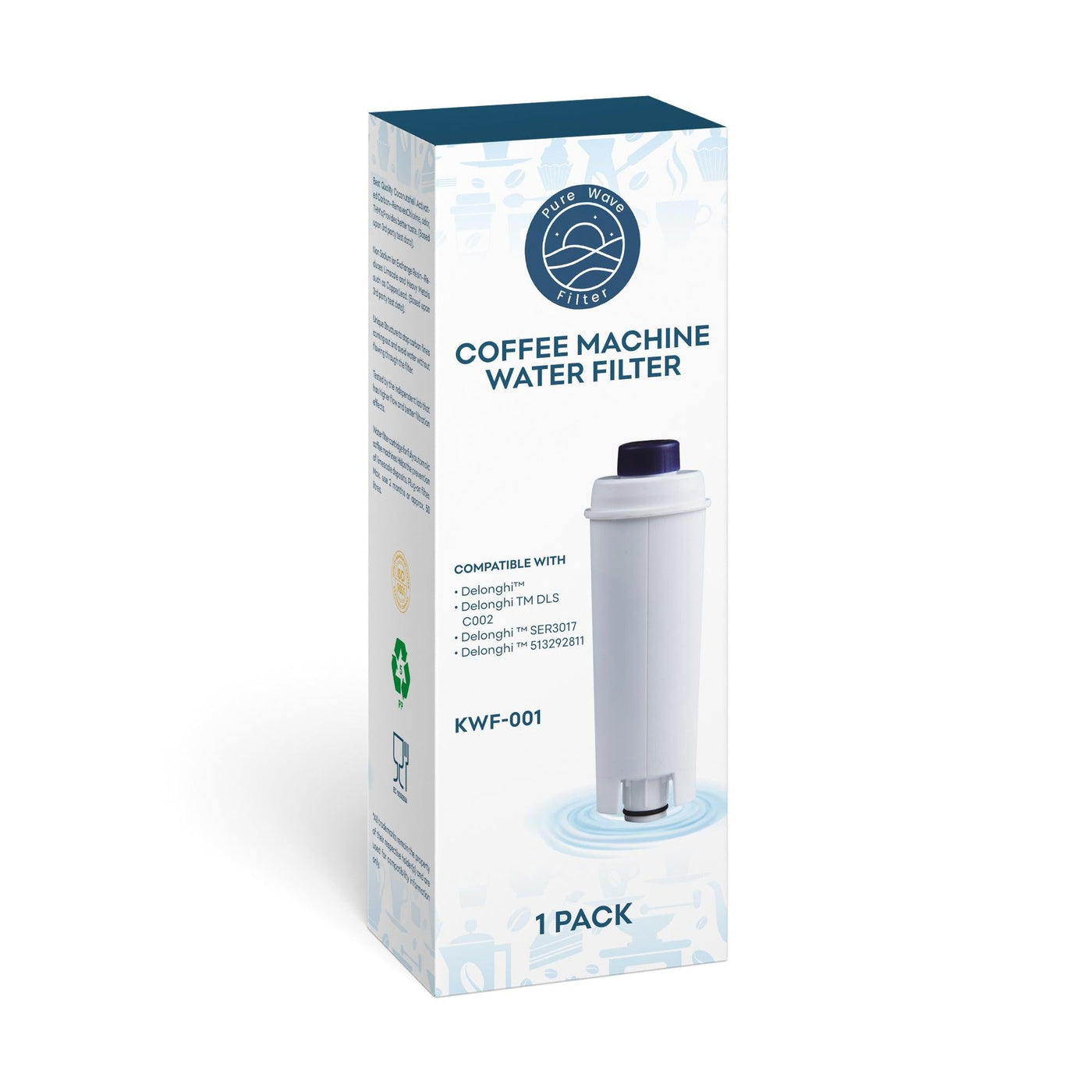 Vandfilter Kompatibelt Med Delonghi - Pure Wave Kwf-001 - Filters