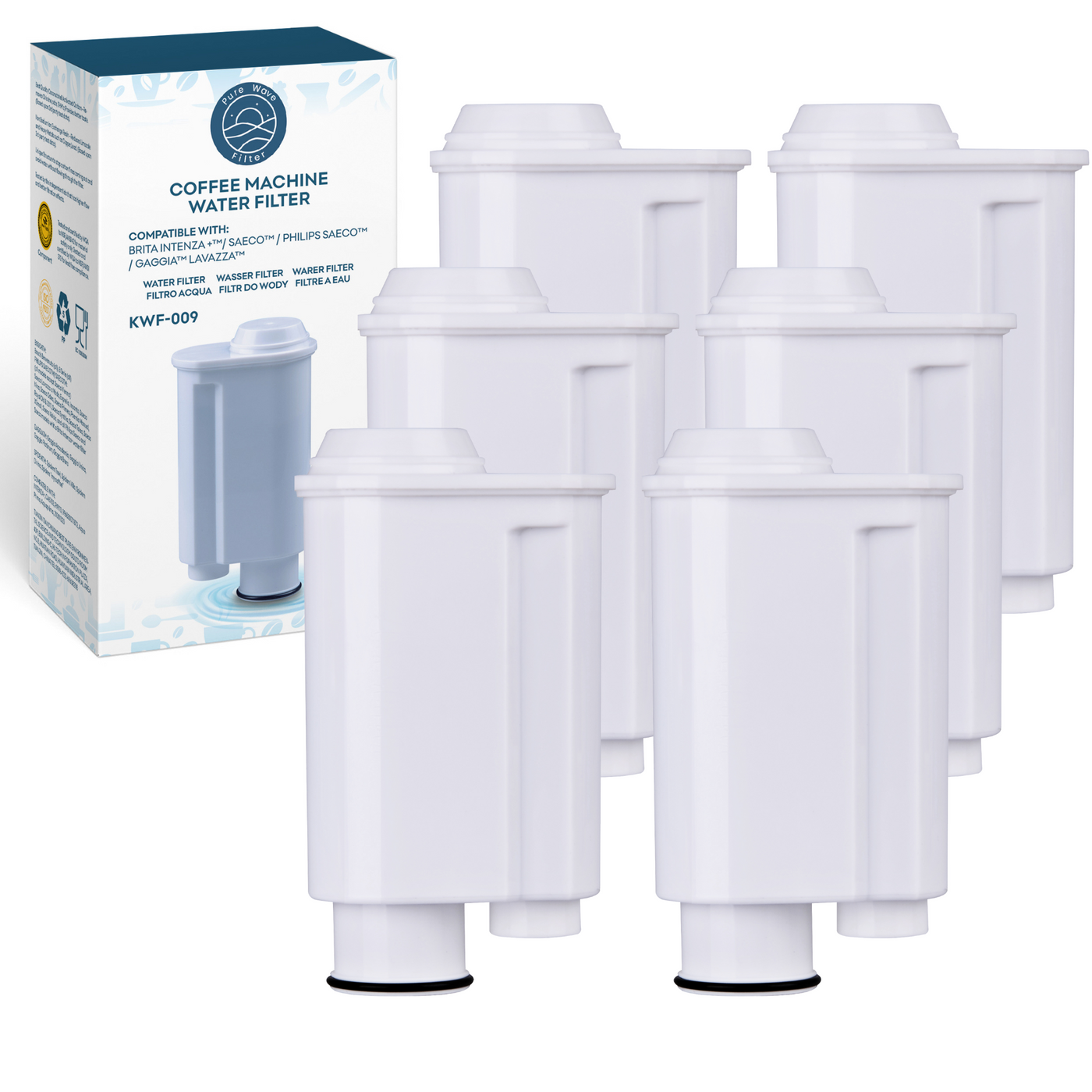 Vandfilter Kompatibelt Med Saeco Intenza plus - Pure Wave Kwf-009 - 6 Stk. - Filters