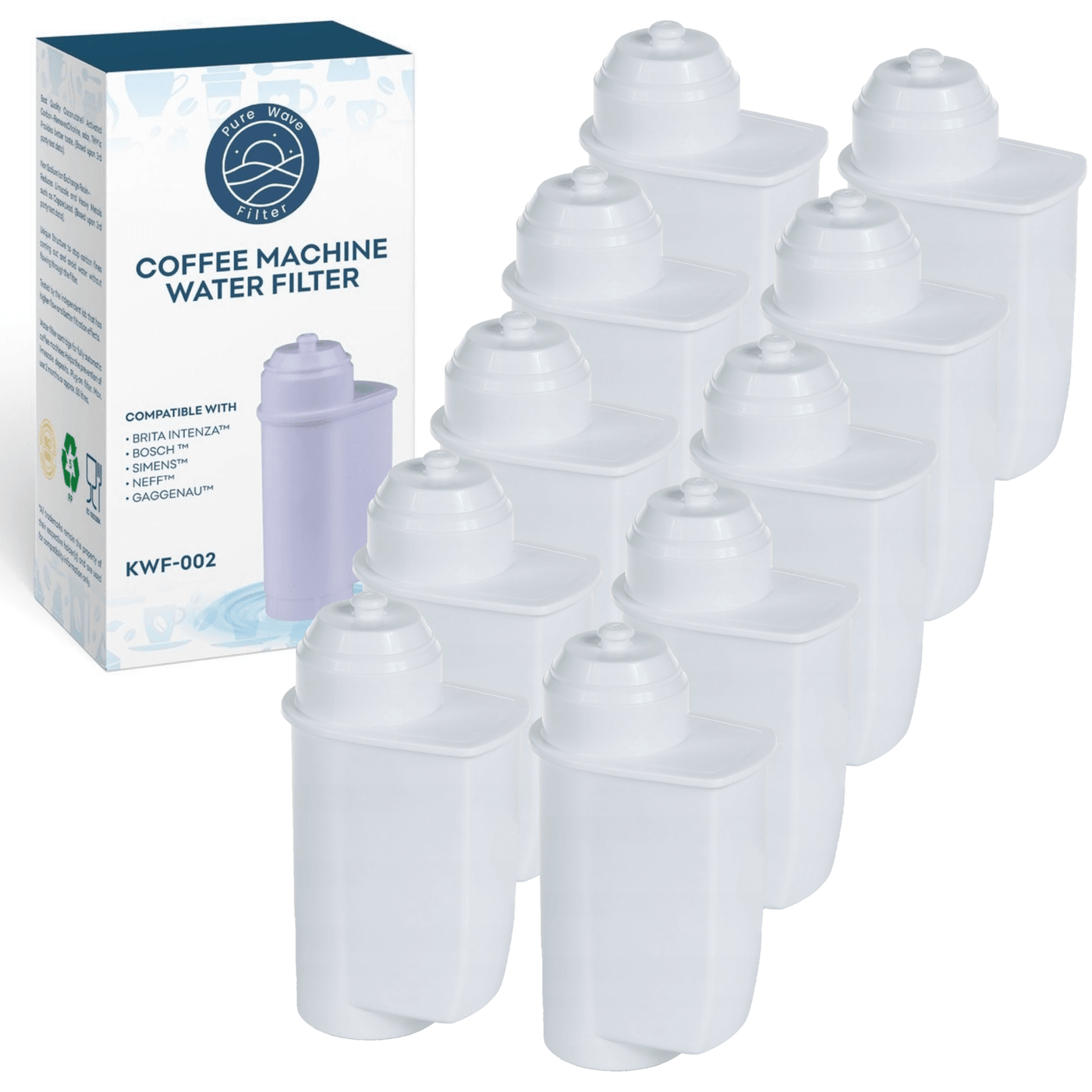 Vandfilter Kompatibelt Med Siemens/saeco Intenza - Pure Wave Kwf-002 - 10 Stk. - Filters
