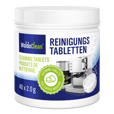 Woldoclean Kaffe Rengørings Tabs (40/150/260 Stk.) - 40 Stk. - Rengøringsmiddel